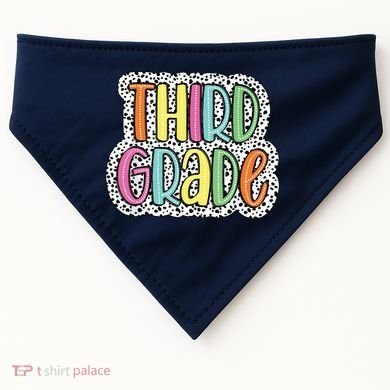 Third Grade Dalmatian Dots 3rd Dream Team Back To School USA-Made Doggie Bandana