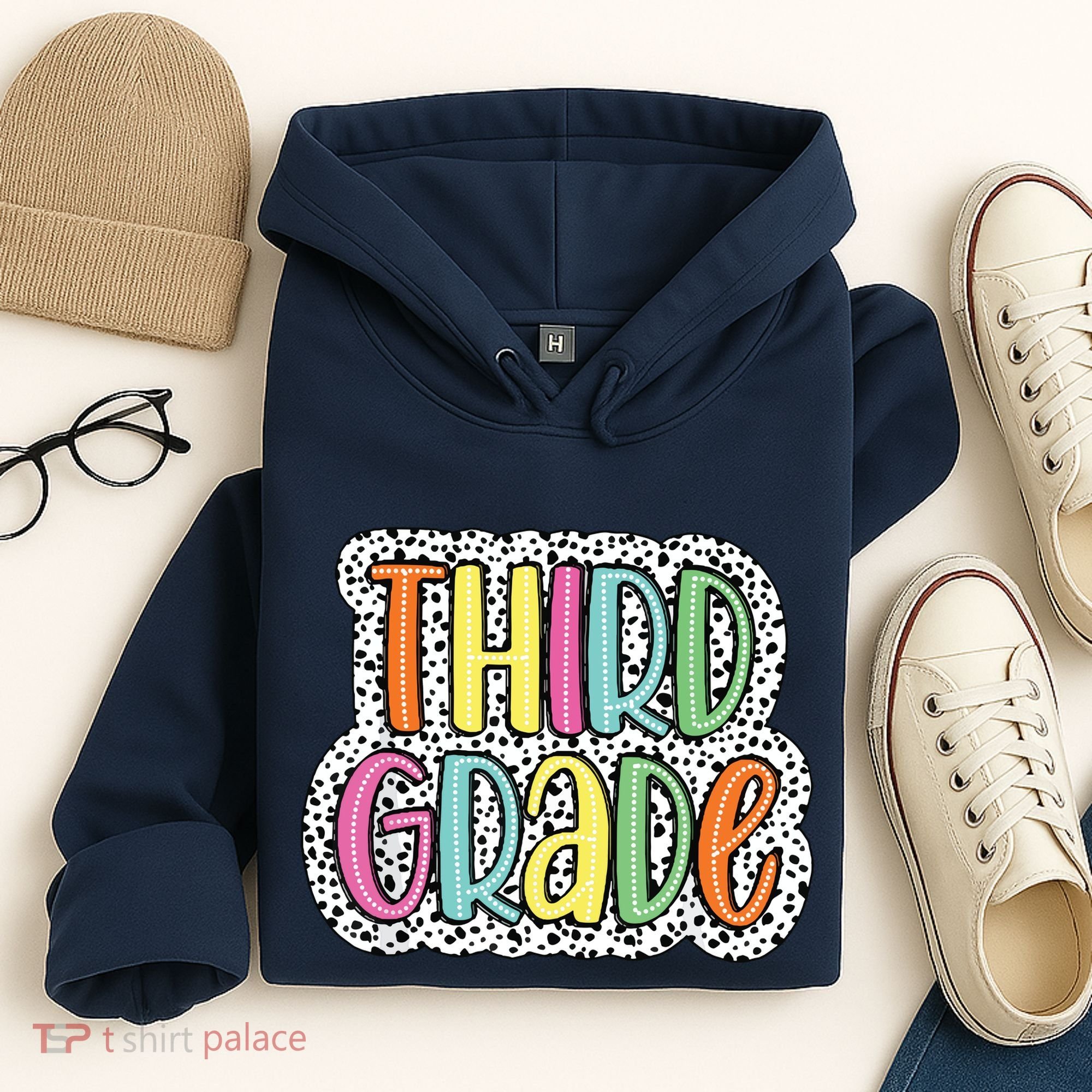 Third Grade Dalmatian Dots 3rd Dream Team Back To School Hoodie