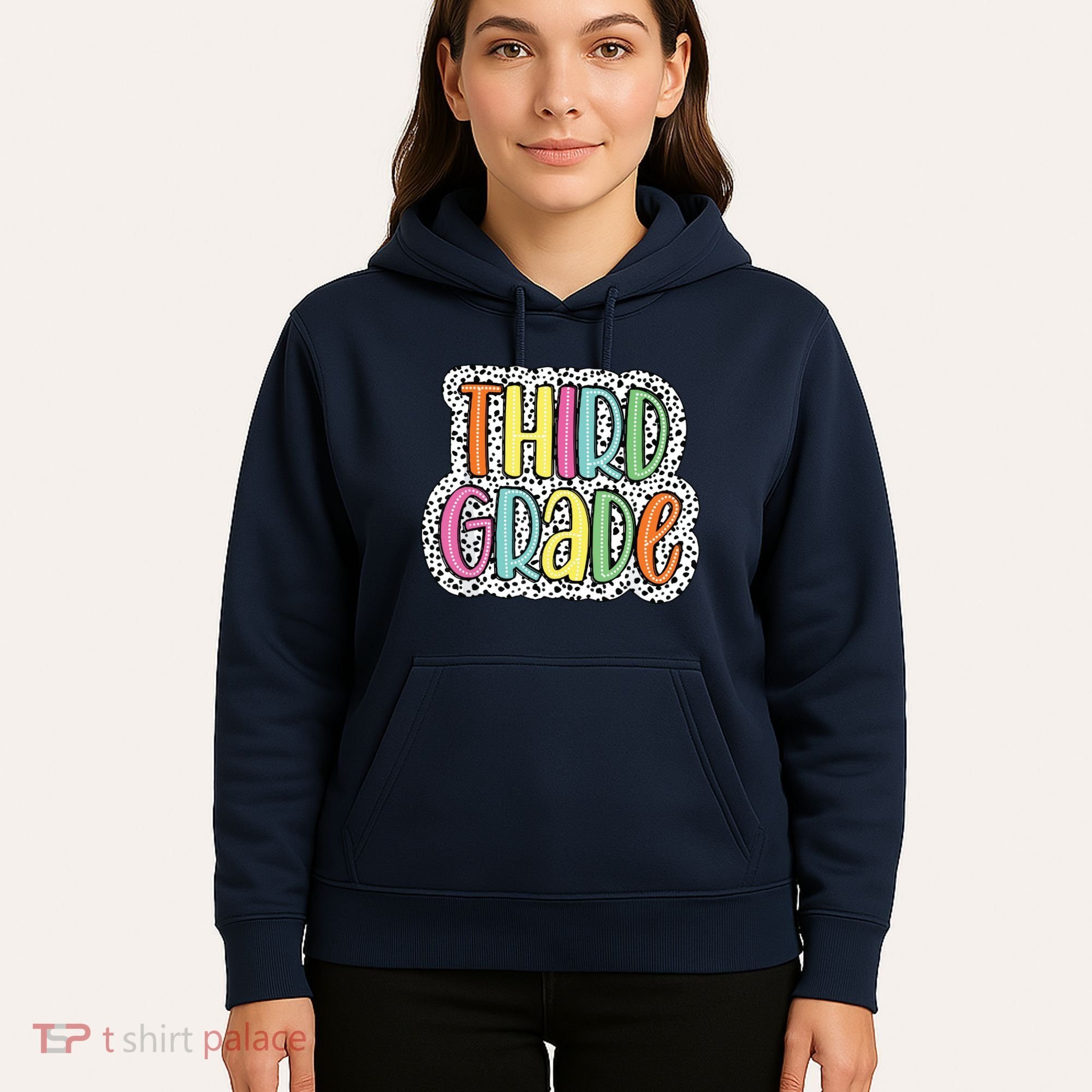 Third Grade Dalmatian Dots 3rd Dream Team Back To School Hoodie