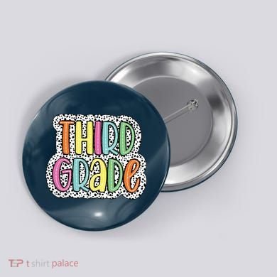 Third Grade Dalmatian Dots 3rd Dream Team Back To School Button