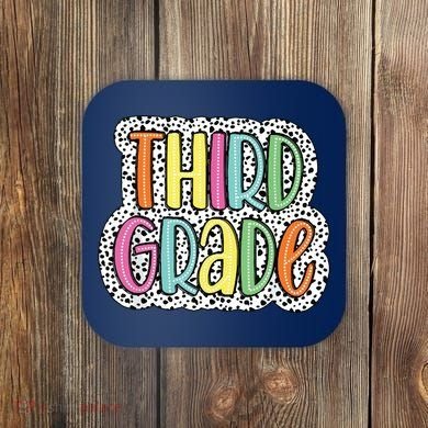 Third Grade Dalmatian Dots 3rd Dream Team Back To School Coaster