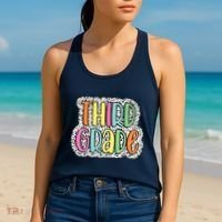 Third Grade Dalmatian Dots 3rd Dream Team Back To School Women's Tank Top thumb 2