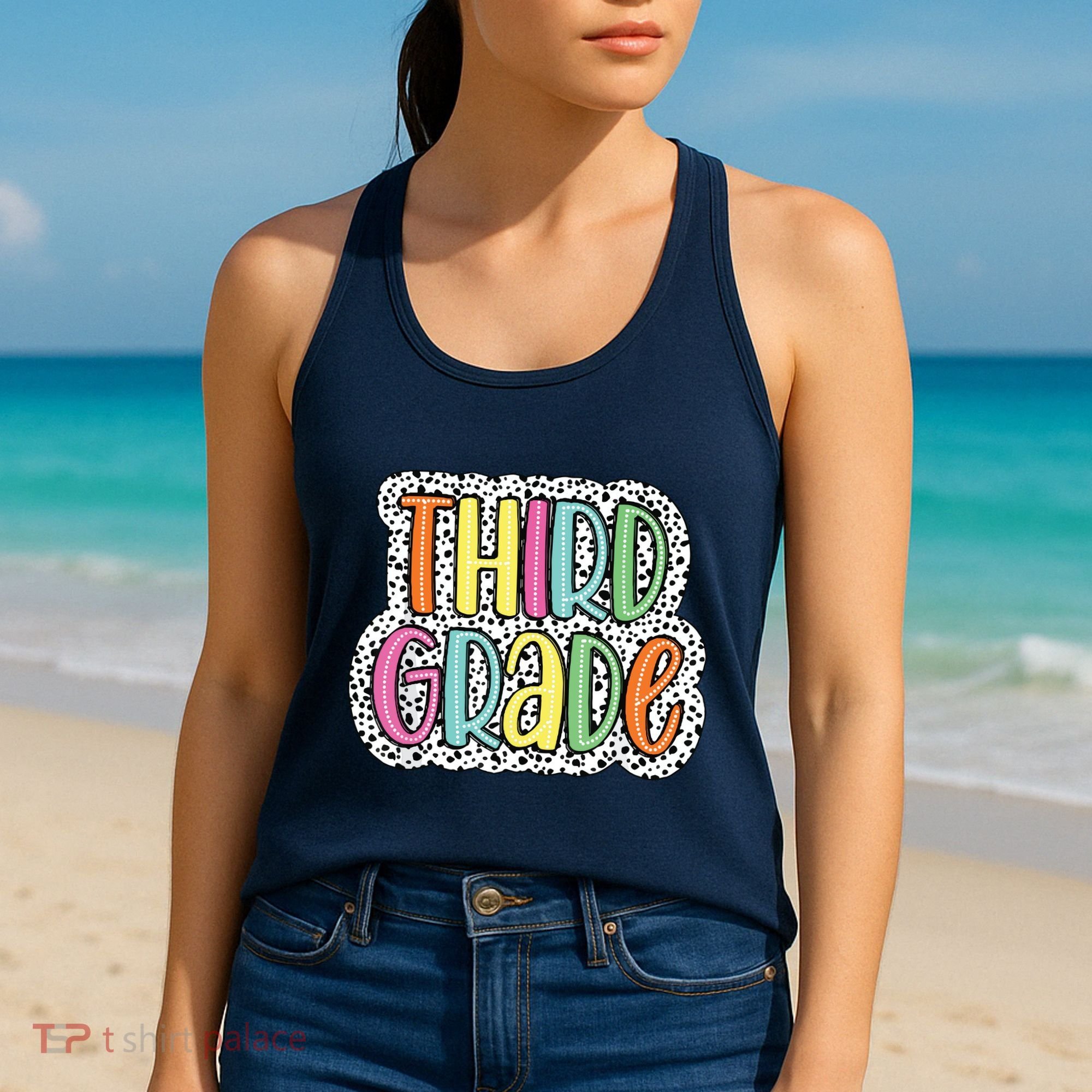 Third Grade Dalmatian Dots 3rd Dream Team Back To School Women's Tank Top