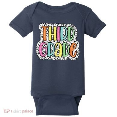 Third Grade Dalmatian Dots 3rd Dream Team Back To School Baby Bodysuit