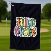 Third Grade Dalmatian Dots 3rd Dream Team Back To School Golf Towel thumb 1