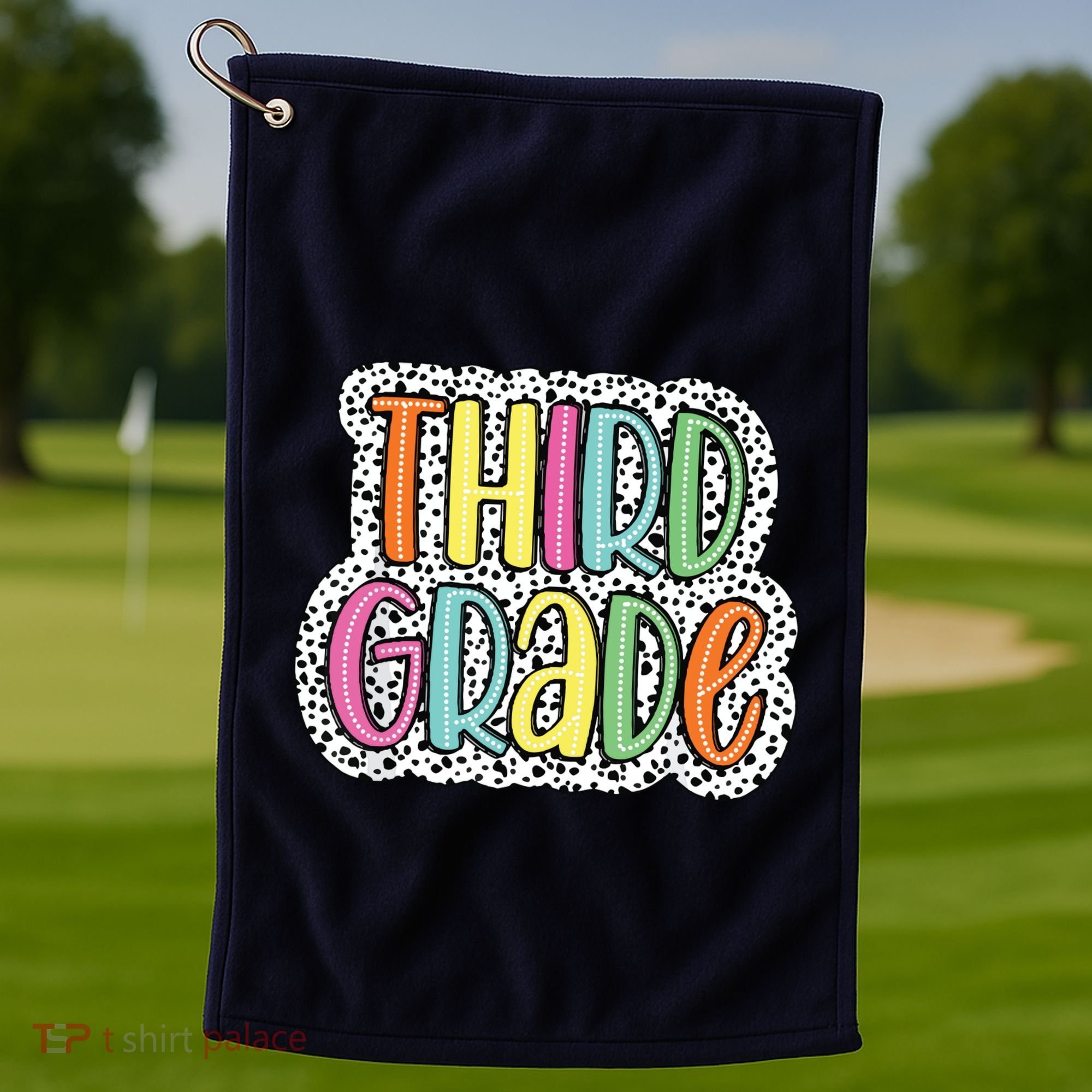 Third Grade Dalmatian Dots 3rd Dream Team Back To School Golf Towel