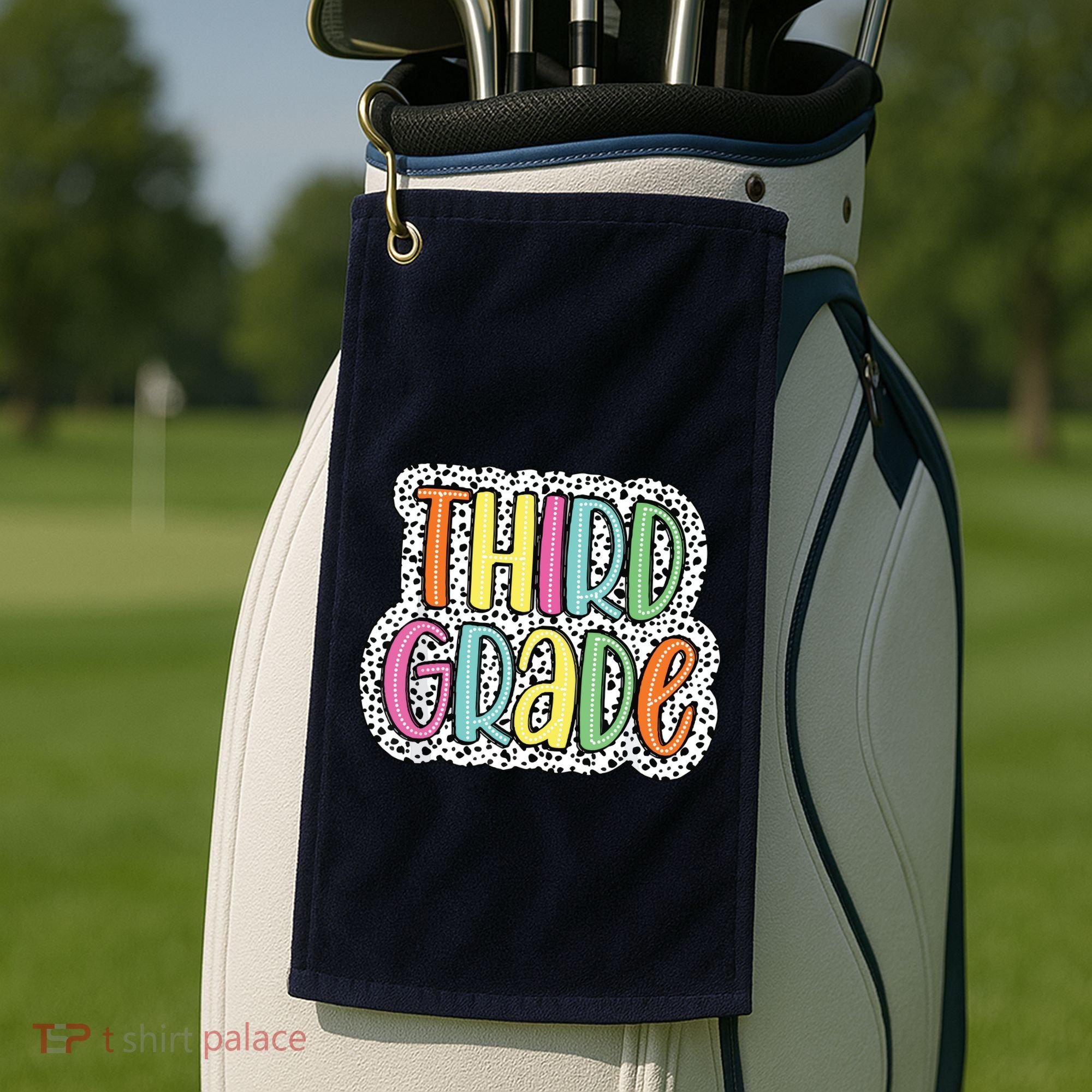 Third Grade Dalmatian Dots 3rd Dream Team Back To School Golf Towel
