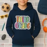 Third Grade Dalmatian Dots 3rd Dream Team Back To School Kids Hoodie thumb 2