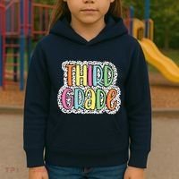 Third Grade Dalmatian Dots 3rd Dream Team Back To School Kids Hoodie thumb 3