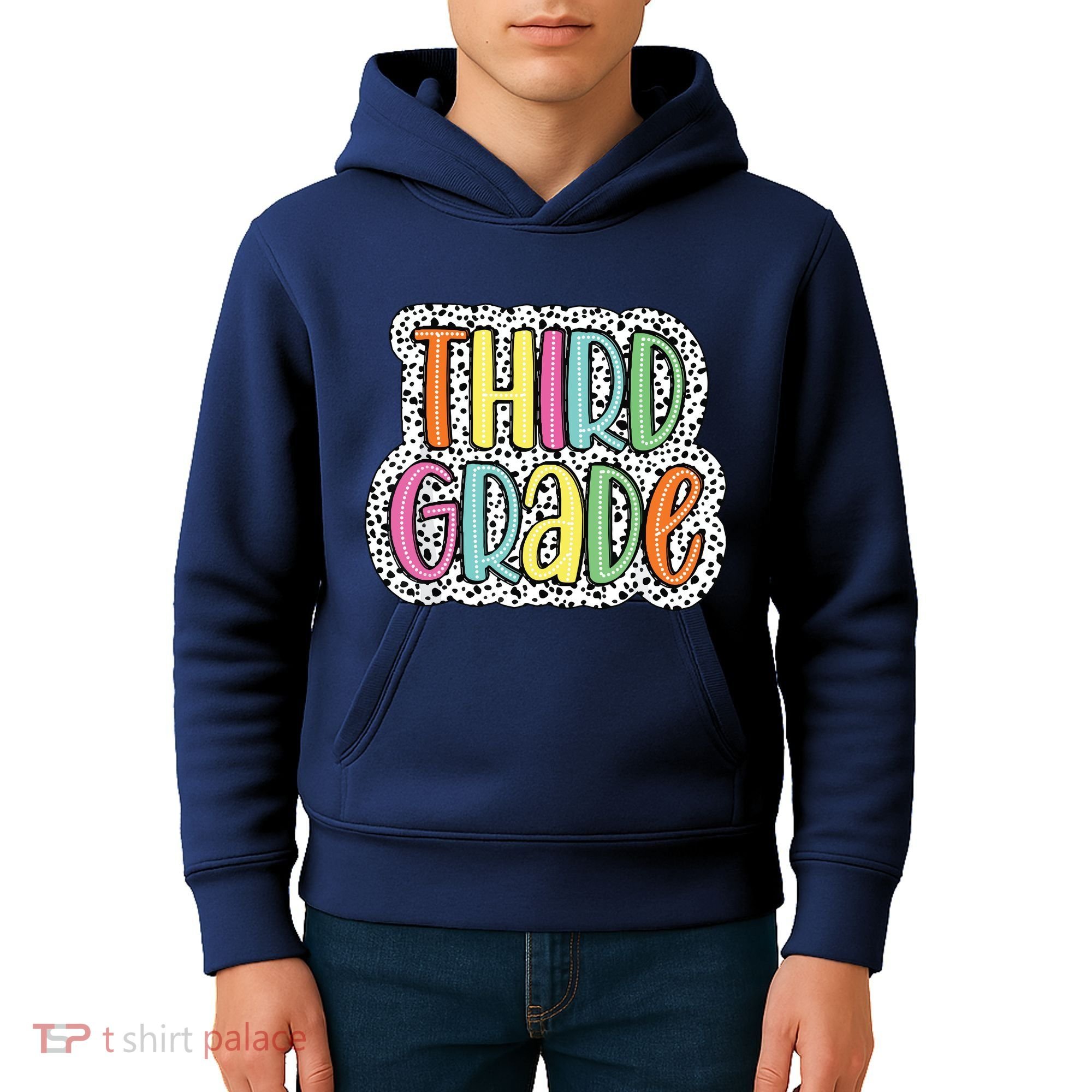 Third Grade Dalmatian Dots 3rd Dream Team Back To School Kids Hoodie