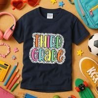 Third Grade Dalmatian Dots 3rd Dream Team Back To School Kids T-Shirt thumb 3
