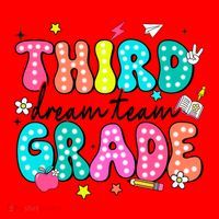Third Grade Dream Team Back To School Teacher Students Santa Hat thumb 1