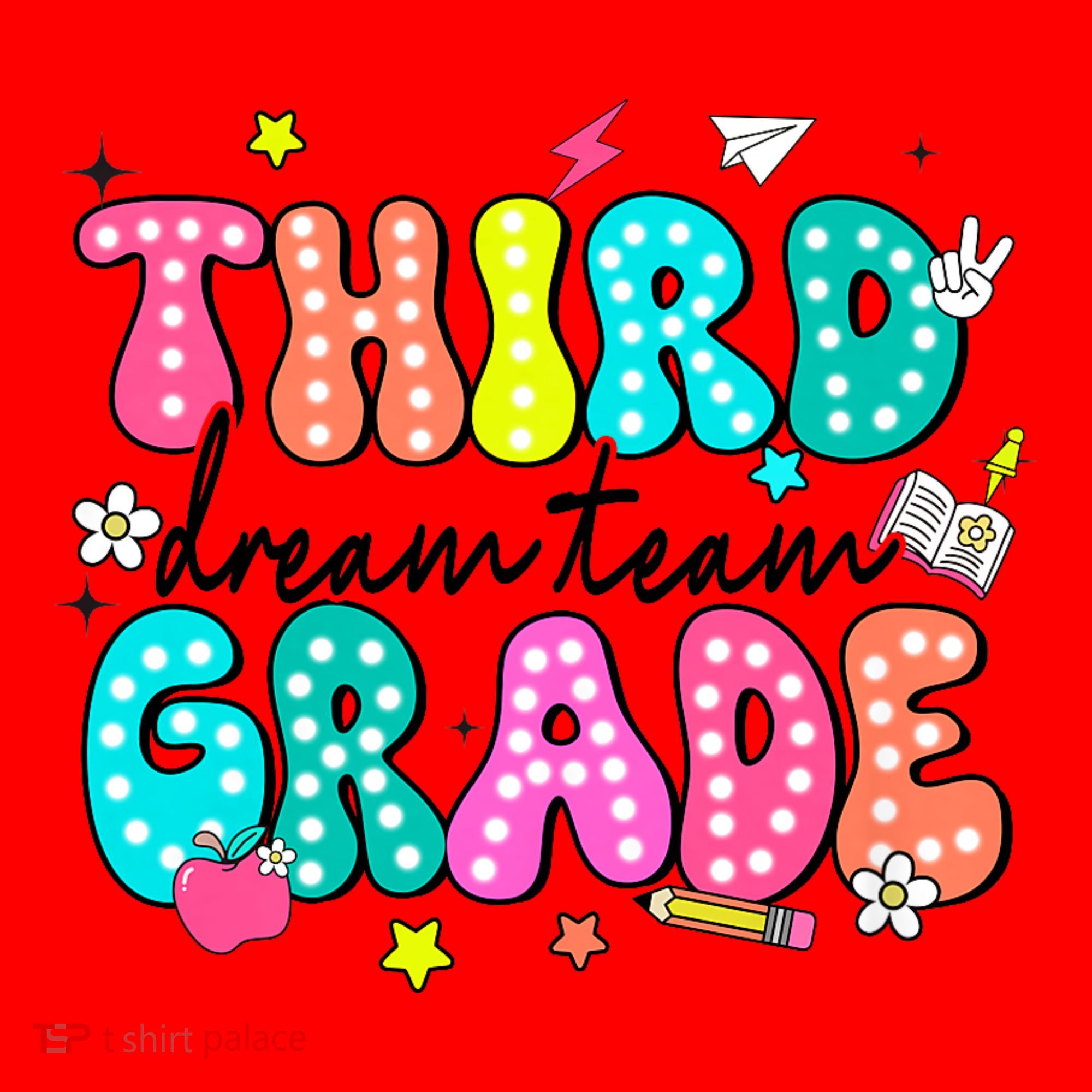 Third Grade Dream Team Back To School Teacher Students Santa Hat