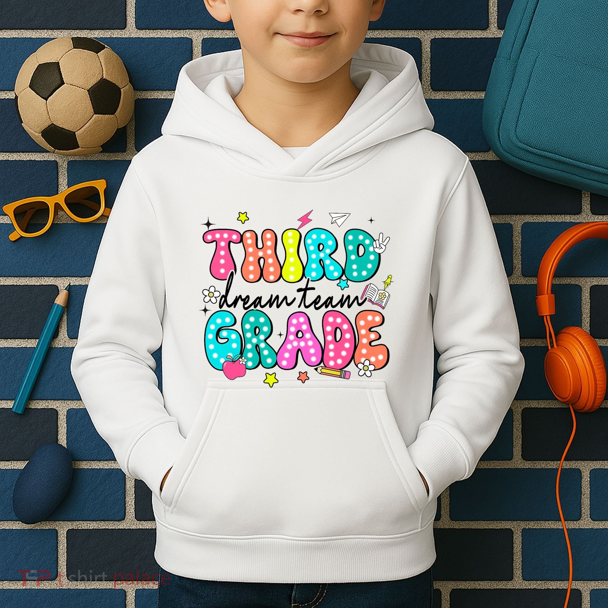 Third Grade Dream Team Back To School Teacher Students Kids Hoodie