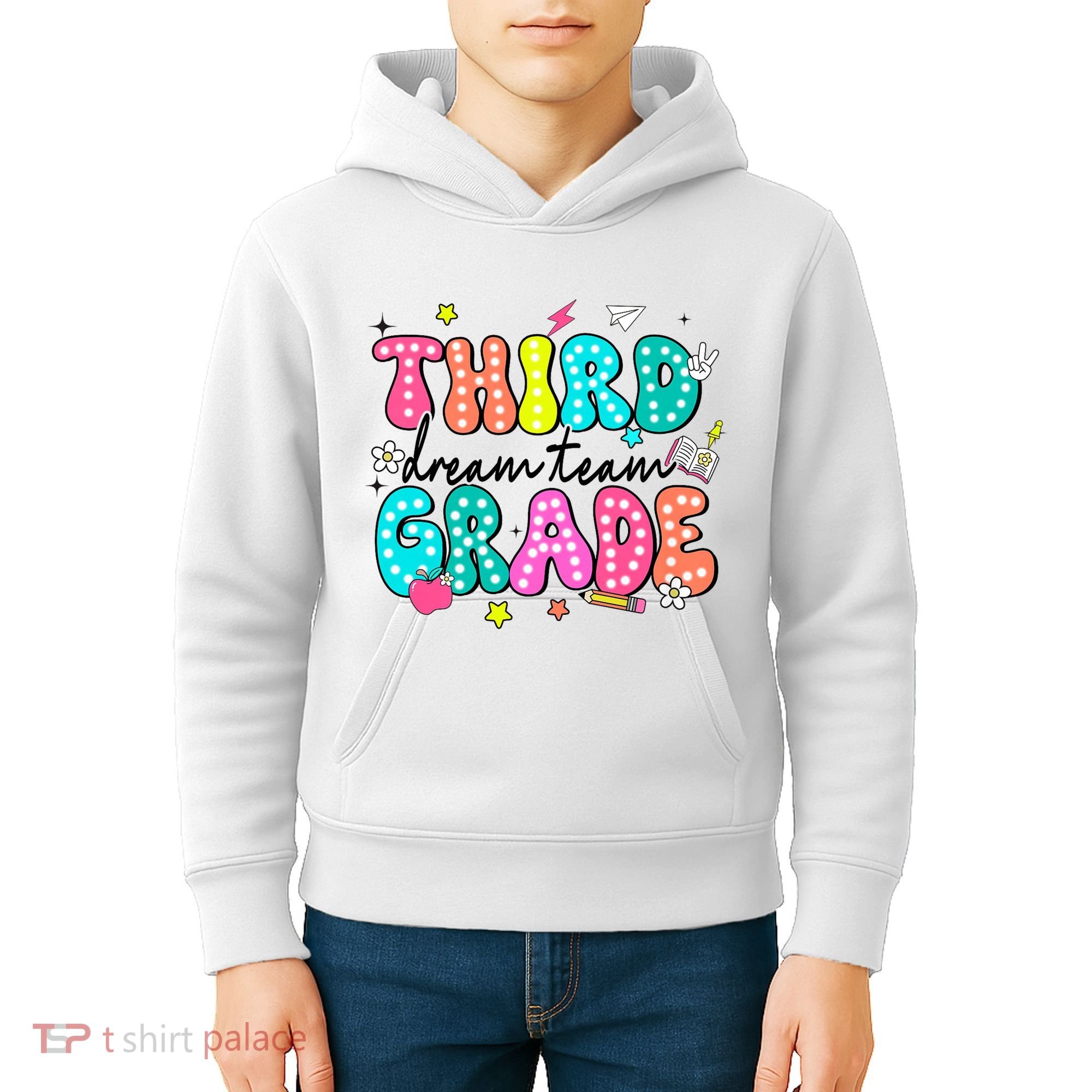 Third Grade Dream Team Back To School Teacher Students Kids Hoodie