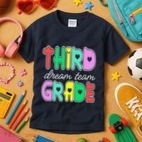 Third Grade Dream Team Back To School Kids T-Shirt thumb 3