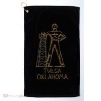 Tulsa Golden Driller Oklahoma Golf Towel thumb 0