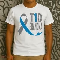 T1d Grandma Diabetic Gift For Grandparents Type 1 Diabetes Gift T-Shirt thumb 3