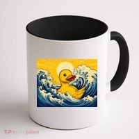 The Great Duck Off Kanagawa Coffee Mug thumb 1