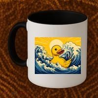The Great Duck Off Kanagawa Coffee Mug thumb 2