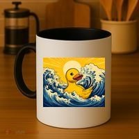 The Great Duck Off Kanagawa Coffee Mug thumb 4