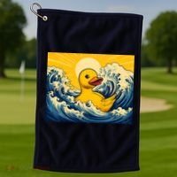 The Great Duck Off Kanagawa Golf Towel thumb 1