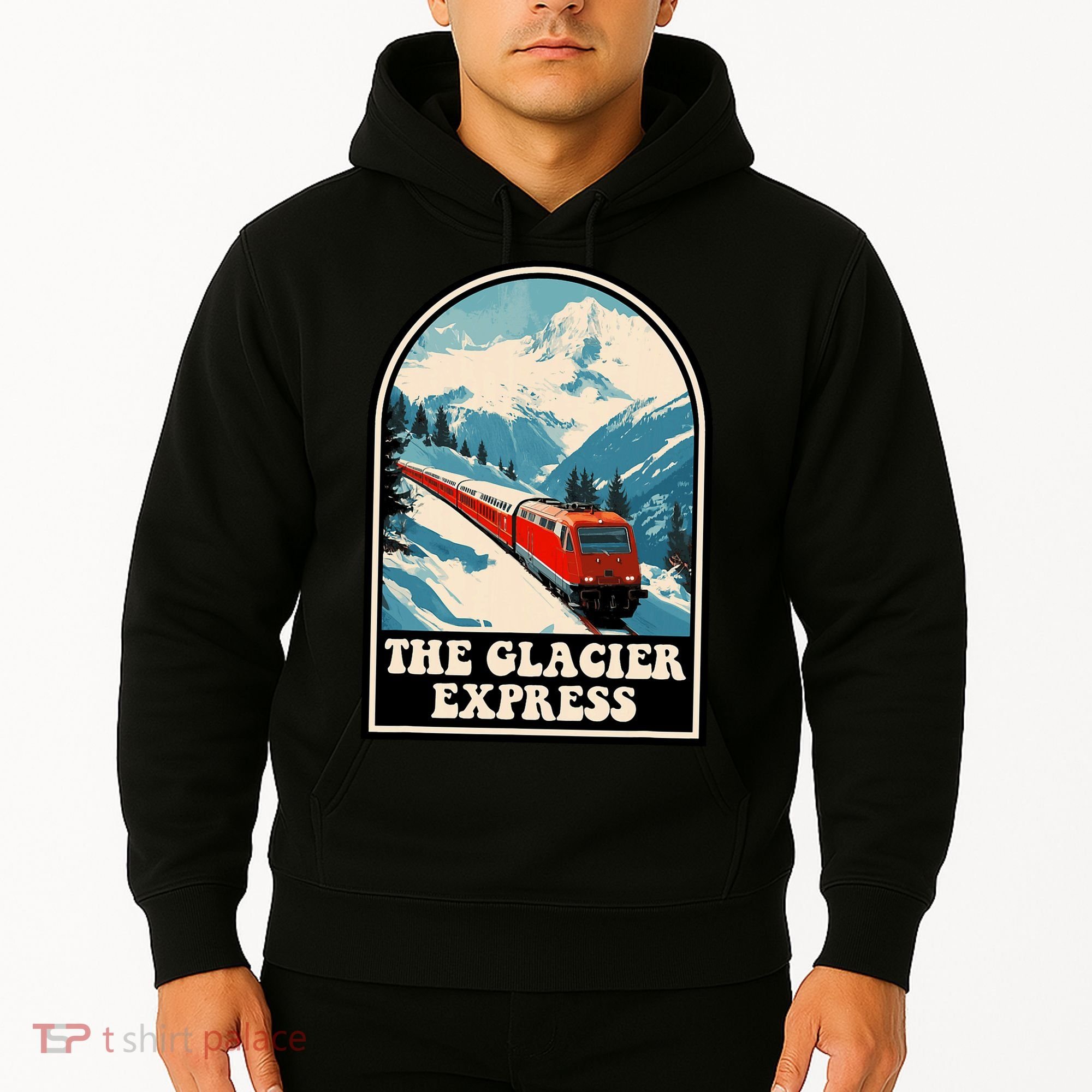 The Glacier Express Switzerland Swiss Train Mountains Winter Hoodie