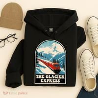 The Glacier Express Switzerland Swiss Train Mountains Winter Hoodie thumb 4
