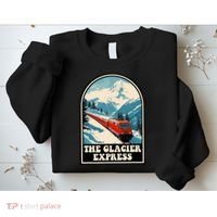 The Glacier Express Switzerland Swiss Train Mountains Winter Sweatshirt thumb 2