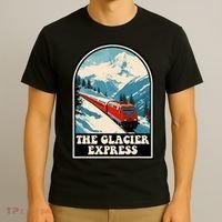 The Glacier Express Switzerland Swiss Train Mountains Winter T-Shirt thumb 3