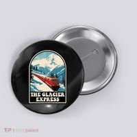 The Glacier Express Switzerland Swiss Train Mountains Winter Button thumb 0