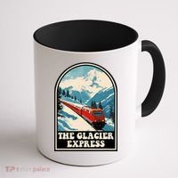The Glacier Express Switzerland Swiss Train Mountains Winter Coffee Mug thumb 1