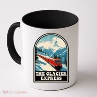 The Glacier Express Switzerland Swiss Train Mountains Winter Coffee Mug thumb 0