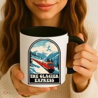 The Glacier Express Switzerland Swiss Train Mountains Winter Coffee Mug thumb 3