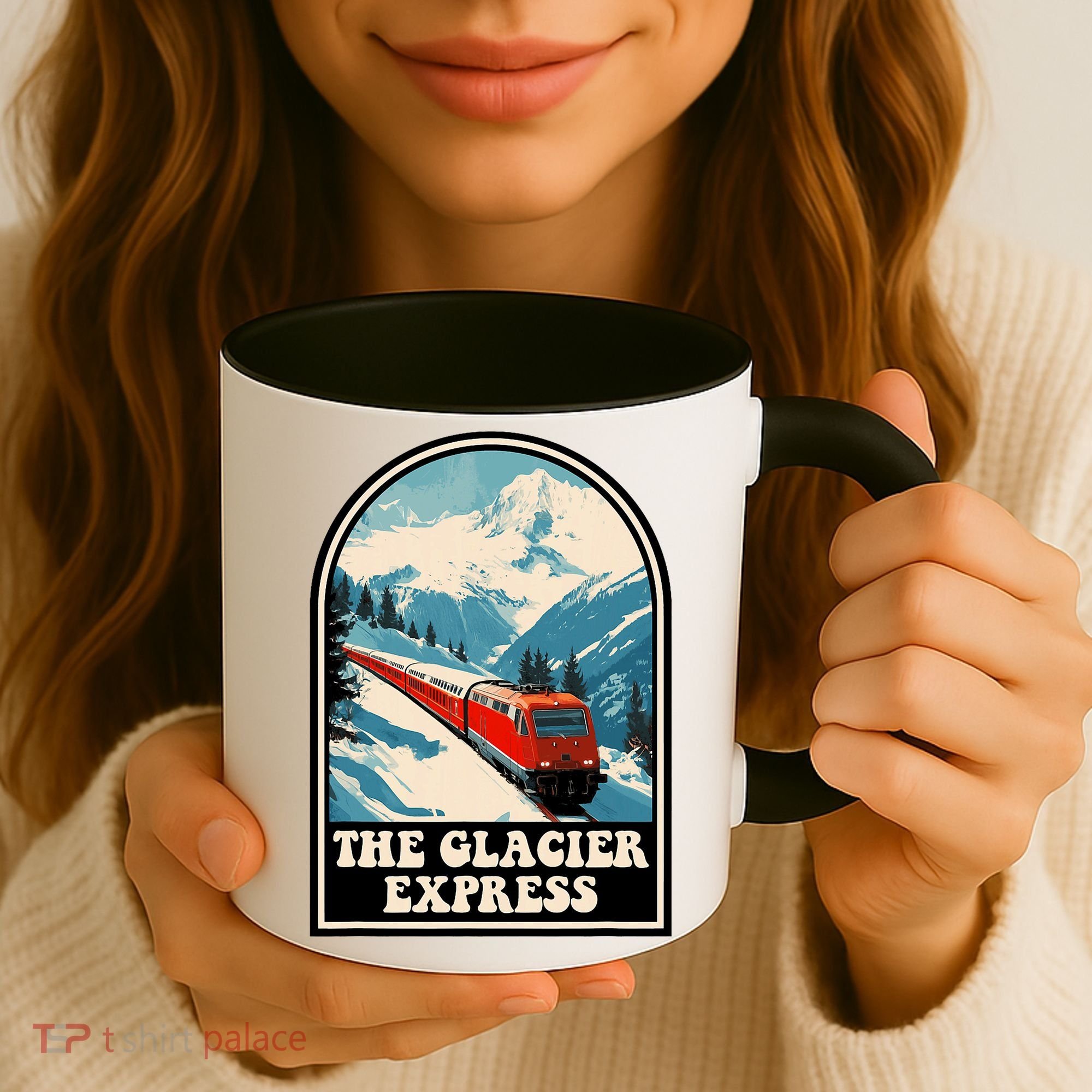The Glacier Express Switzerland Swiss Train Mountains Winter Coffee Mug