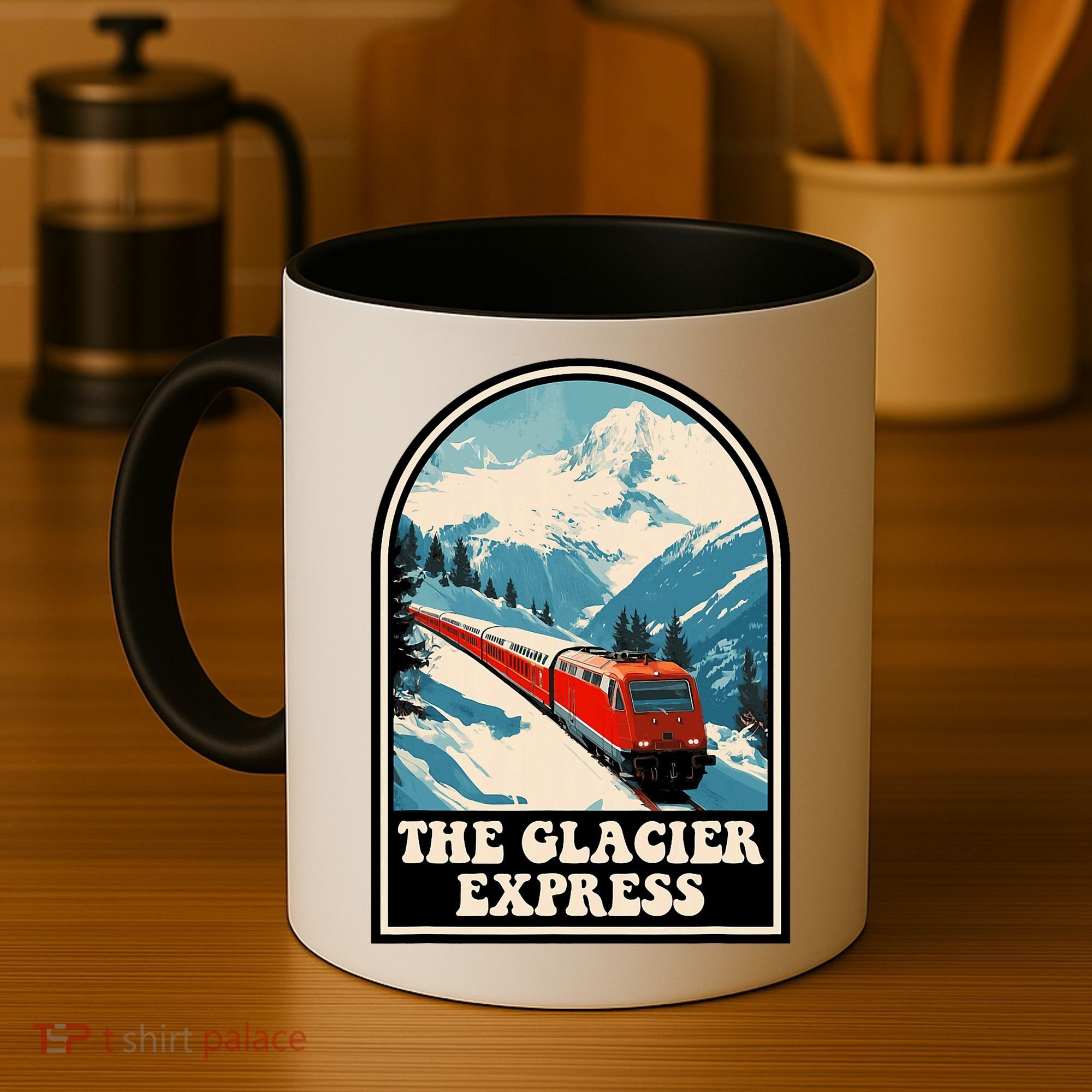 The Glacier Express Switzerland Swiss Train Mountains Winter Coffee Mug