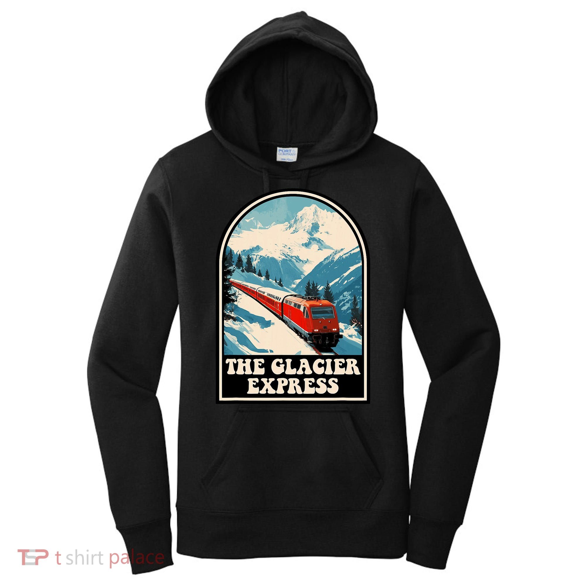 The Glacier Express Switzerland Swiss Train Mountains Winter Women's Hoodie