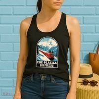 The Glacier Express Switzerland Swiss Train Mountains Winter Women's Tank Top thumb 2