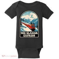 The Glacier Express Switzerland Swiss Train Mountains Winter Baby Bodysuit thumb 0