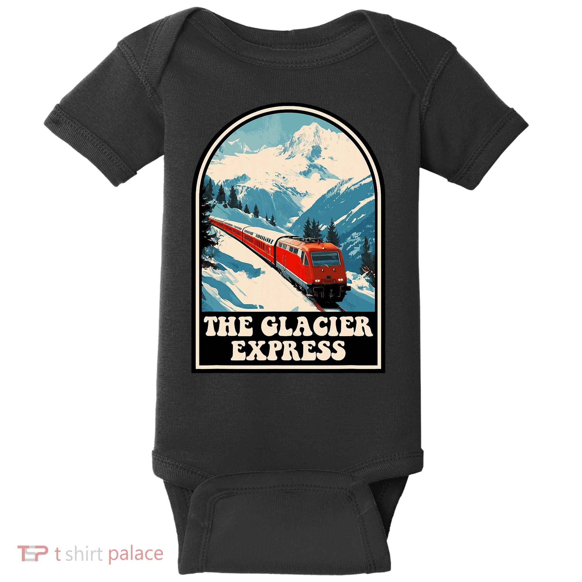 The Glacier Express Switzerland Swiss Train Mountains Winter Baby Bodysuit