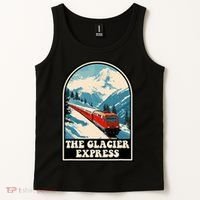 The Glacier Express Switzerland Swiss Train Mountains Winter Tank Top thumb 2