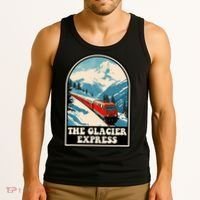 The Glacier Express Switzerland Swiss Train Mountains Winter Tank Top thumb 3