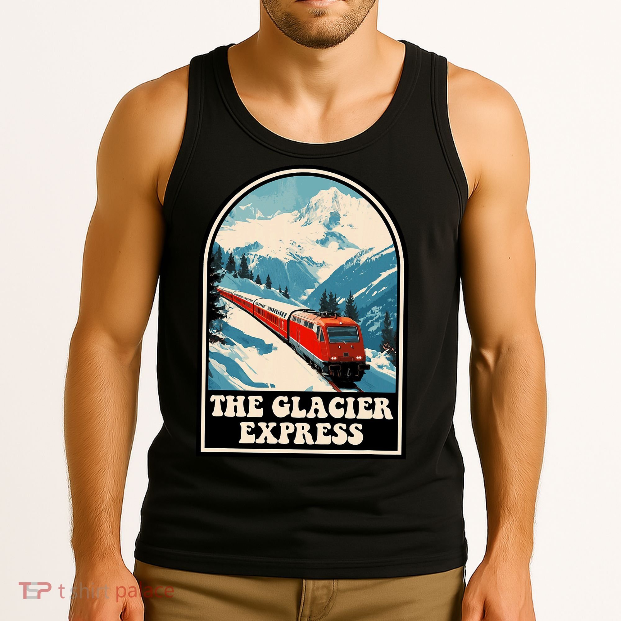 The Glacier Express Switzerland Swiss Train Mountains Winter Tank Top