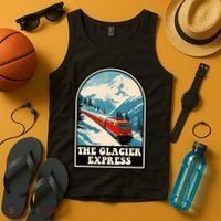 The Glacier Express Switzerland Swiss Train Mountains Winter Tank Top thumb 4