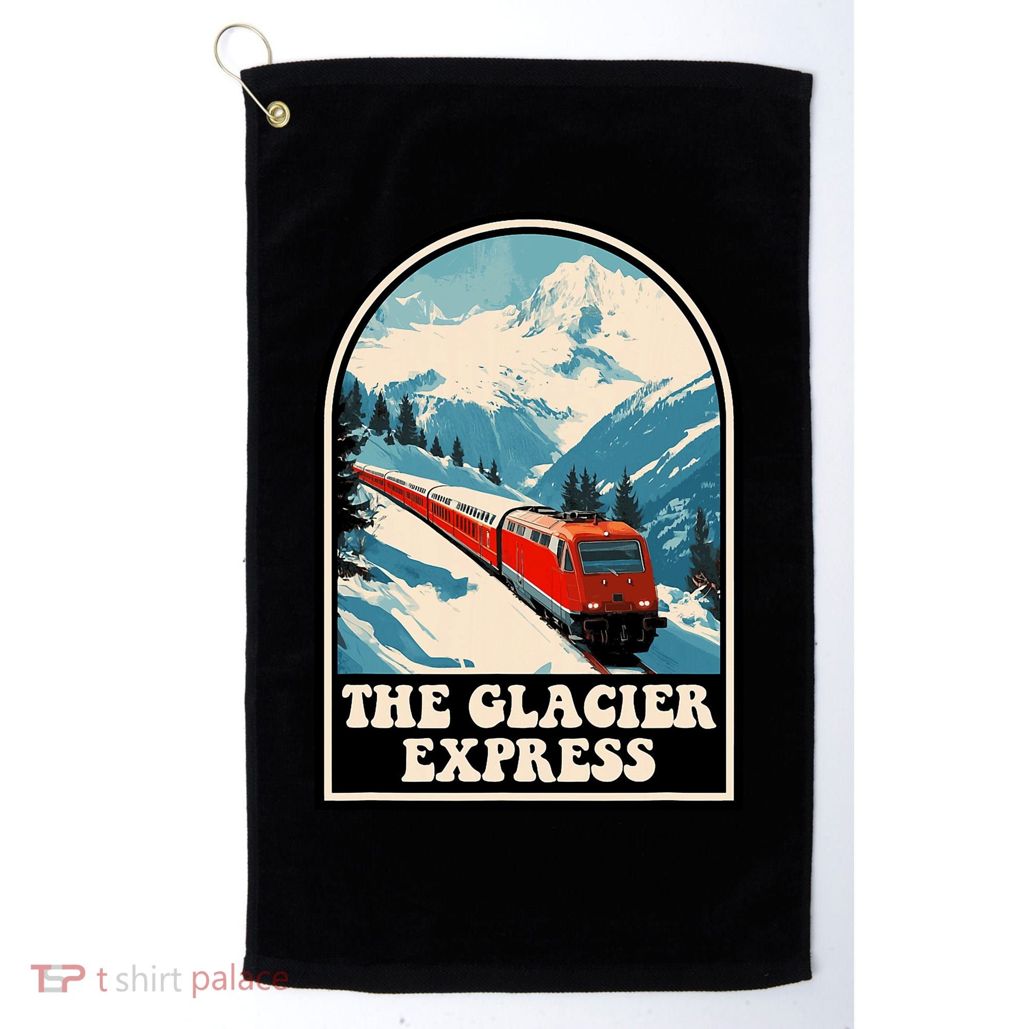 The Glacier Express Switzerland Swiss Train Mountains Winter Golf Towel