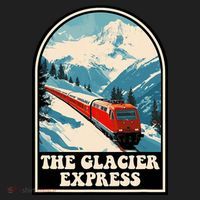The Glacier Express Switzerland Swiss Train Mountains Winter Golf Towel thumb 3