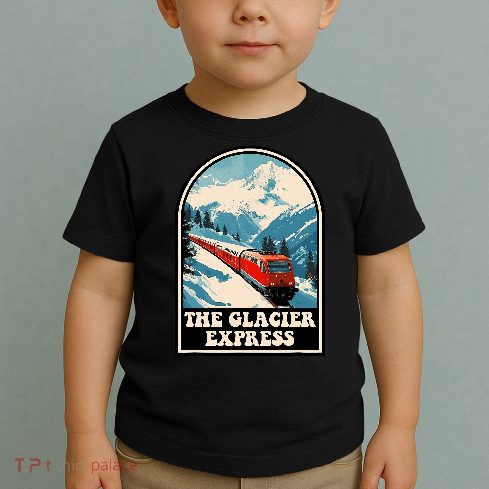 The Glacier Express Switzerland Swiss Train Mountains Winter Toddler T-Shirt