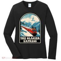 The Glacier Express Switzerland Swiss Train Mountains Winter Women's Long Sleeve Shirt thumb 0