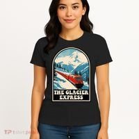 The Glacier Express Switzerland Swiss Train Mountains Winter Women's T-Shirt thumb 4