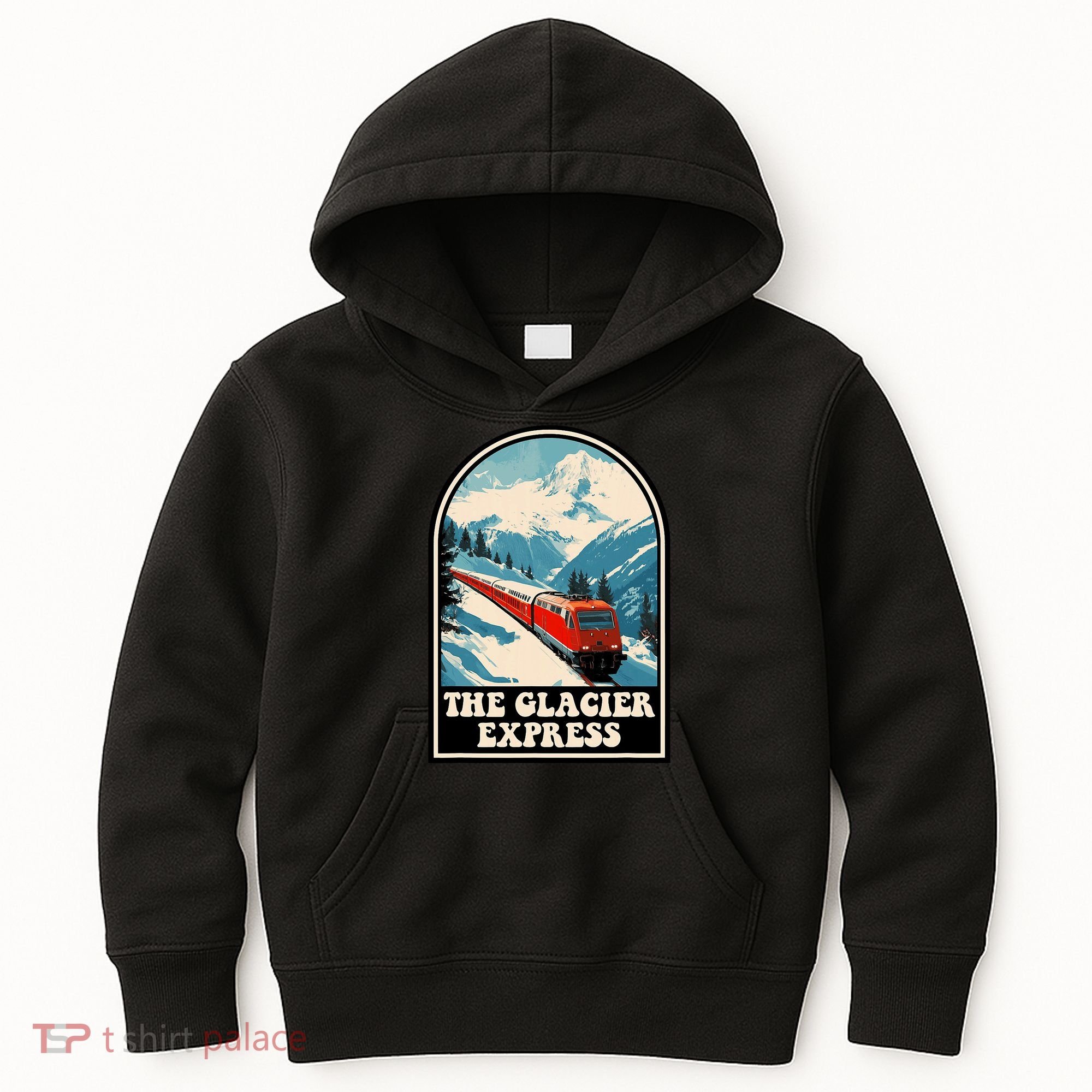 The Glacier Express Switzerland Swiss Train Mountains Winter Kids Hoodie